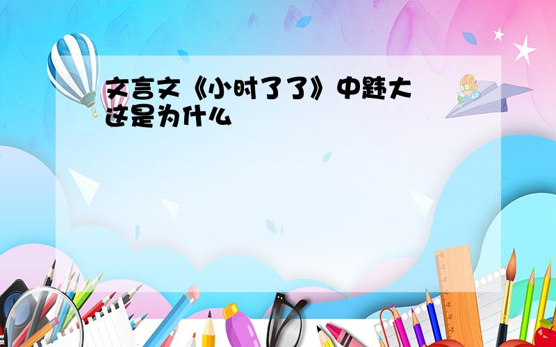 文言文《小时了了》中韪大踧踖这是为什么