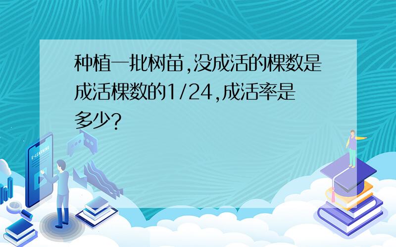 种植一批树苗,没成活的棵数是成活棵数的1/24,成活率是多少?