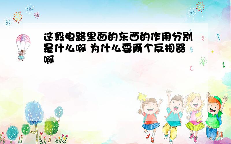 这段电路里面的东西的作用分别是什么啊 为什么要两个反相器啊