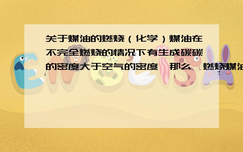 关于煤油的燃烧（化学）煤油在不完全燃烧的情况下有生成碳碳的密度大于空气的密度,那么,燃烧煤油冒出的黑烟为什么会上升、而不是下沉呢?