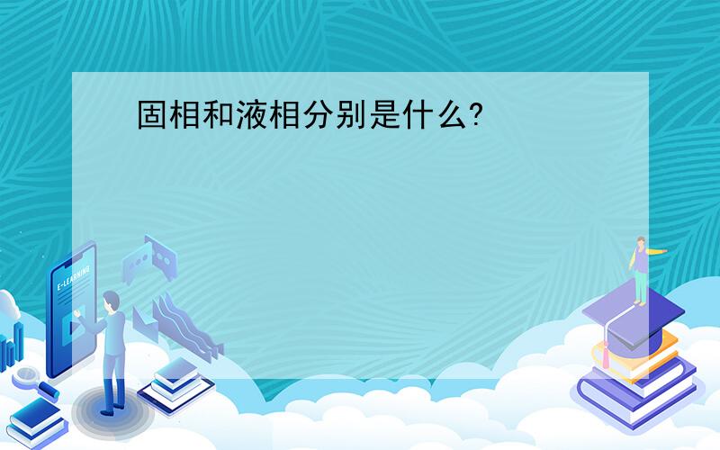 固相和液相分别是什么?