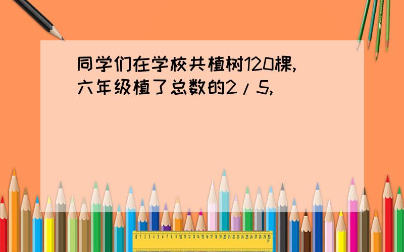 同学们在学校共植树120棵,六年级植了总数的2/5,