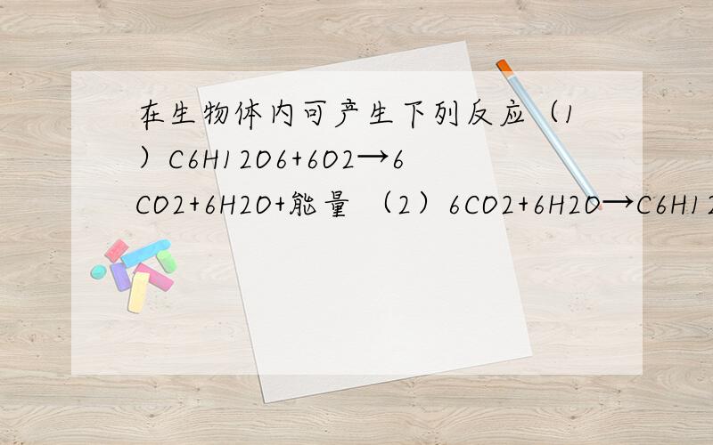 在生物体内可产生下列反应（1）C6H12O6+6O2→6CO2+6H2O+能量 （2）6CO2+6H2O→C6H12O6((贮存能量）+6O2下列生物中能完成反应（1）和（2）所表示的过程的是A.青蛙 B.蝗虫 C.青霉素 D.水稻