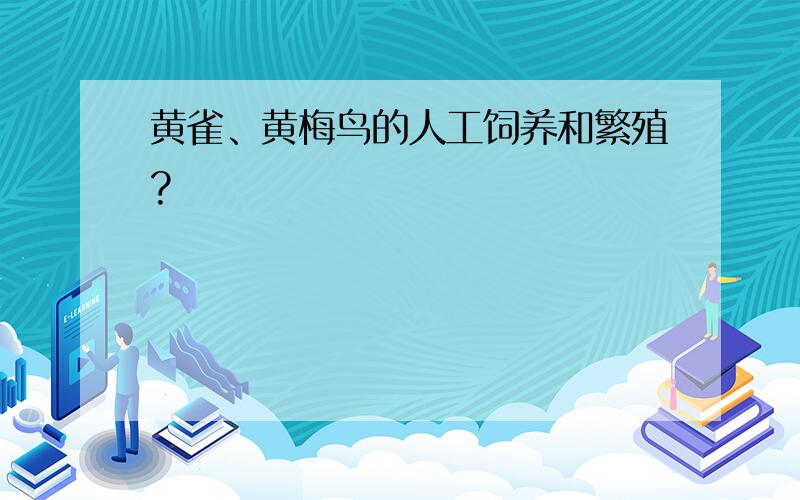 黄雀、黄梅鸟的人工饲养和繁殖?