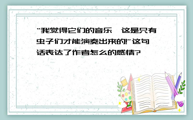 “我觉得它们的音乐,这是只有虫子们才能演奏出来的!”这句话表达了作者怎么的感情?