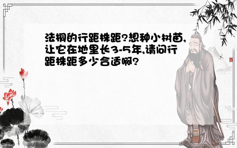 法桐的行距株距?想种小树苗,让它在地里长3-5年,请问行距株距多少合适啊?