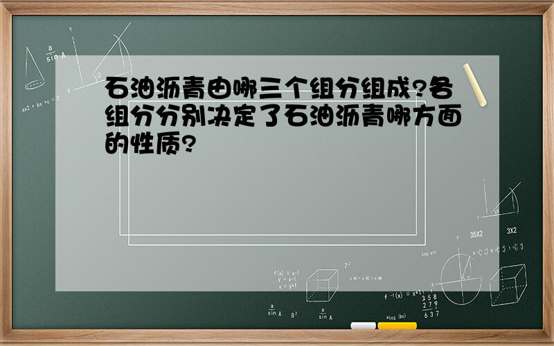 石油沥青由哪三个组分组成?各组分分别决定了石油沥青哪方面的性质?