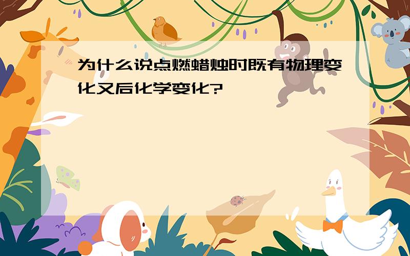 为什么说点燃蜡烛时既有物理变化又后化学变化?