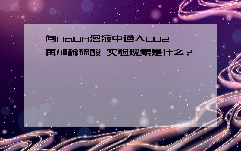 向NaOH溶液中通入CO2 再加稀硫酸 实验现象是什么?