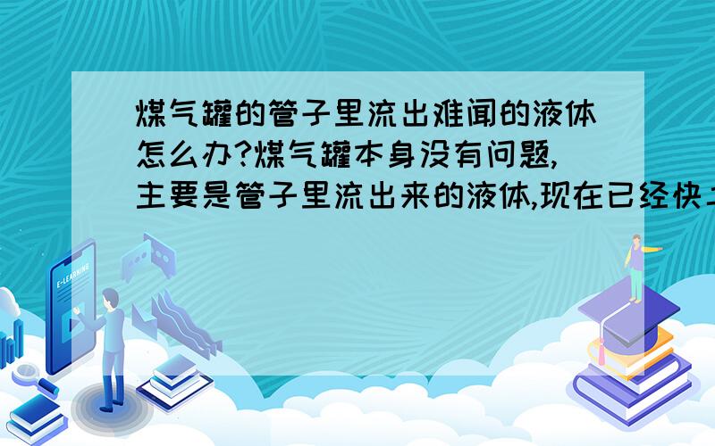 煤气罐的管子里流出难闻的液体怎么办?煤气罐本身没有问题,主要是管子里流出来的液体,现在已经快二十四个小时了