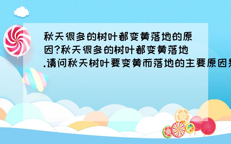 秋天很多的树叶都变黄落地的原因?秋天很多的树叶都变黄落地.请问秋天树叶要变黄而落地的主要原因是气候变化将树叶冻死啦?还是树叶到这季节就应该老死呀 ?