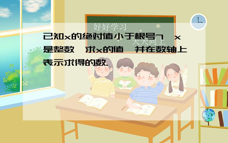 已知x的绝对值小于根号7,x是整数,求x的值,并在数轴上表示求得的数.