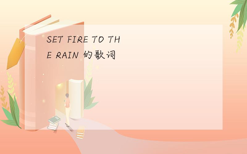 SET FIRE TO THE RAIN 的歌词