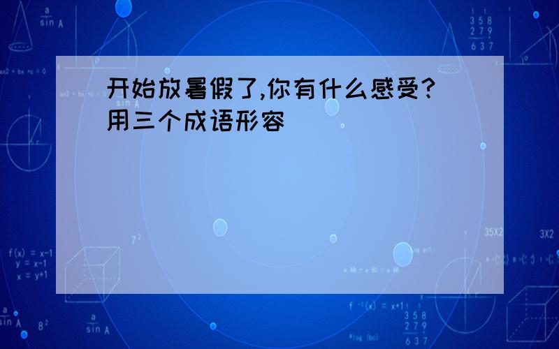 开始放暑假了,你有什么感受?用三个成语形容