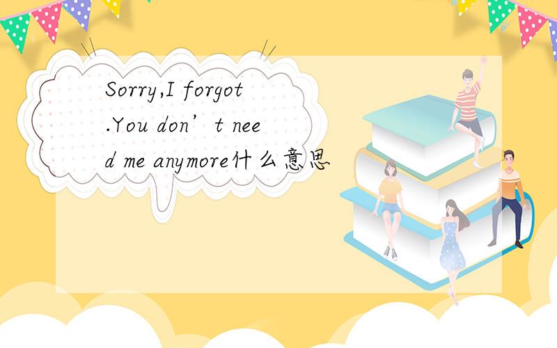 Sorry,I forgot.You don’t need me anymore什么意思