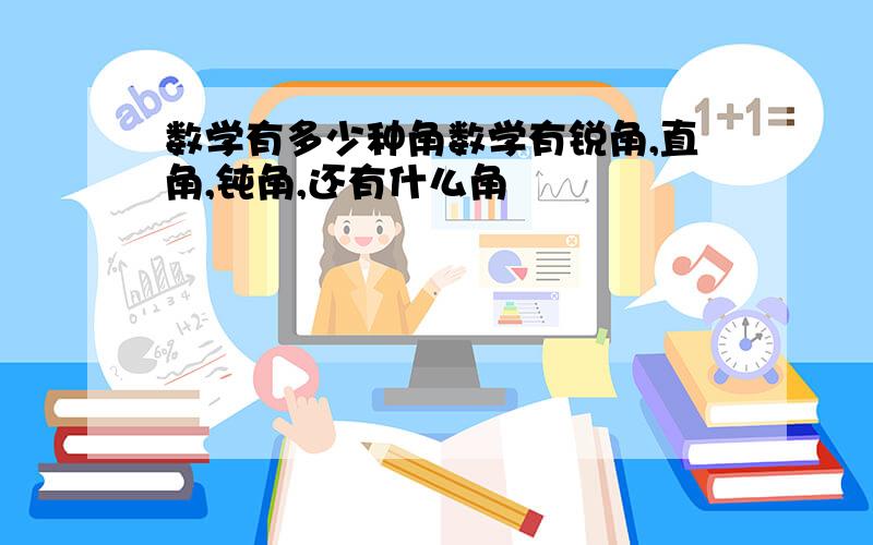 数学有多少种角数学有锐角,直角,钝角,还有什么角