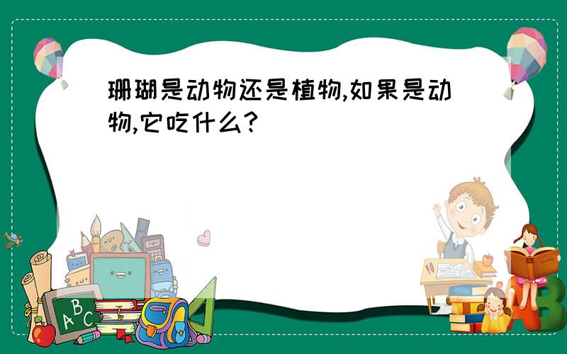 珊瑚是动物还是植物,如果是动物,它吃什么?