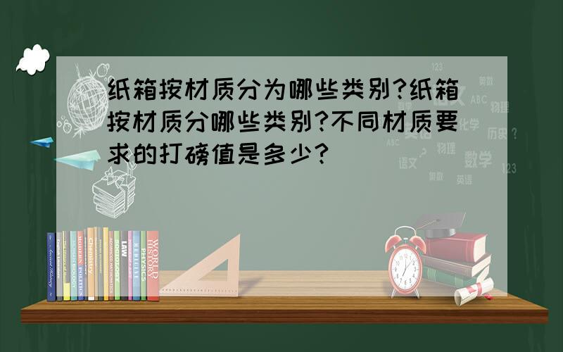 纸箱按材质分为哪些类别?纸箱按材质分哪些类别?不同材质要求的打磅值是多少?