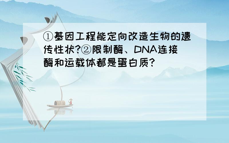 ①基因工程能定向改造生物的遗传性状?②限制酶、DNA连接酶和运载体都是蛋白质?