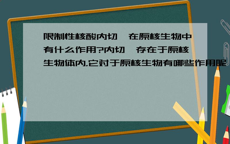 限制性核酸内切酶在原核生物中有什么作用?内切酶存在于原核生物体内，它对于原核生物有哪些作用呢