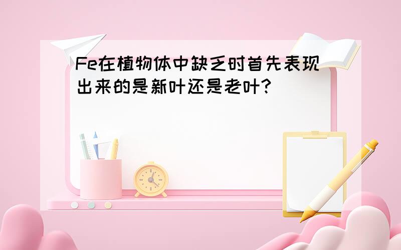 Fe在植物体中缺乏时首先表现出来的是新叶还是老叶?