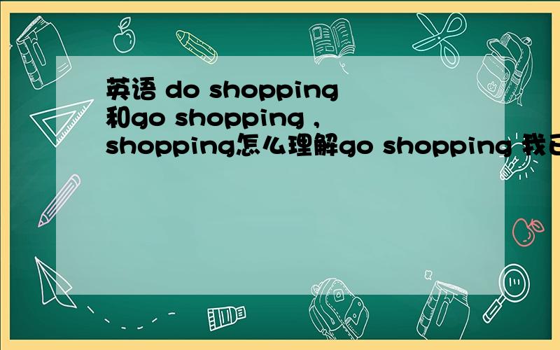 英语 do shopping和go shopping ,shopping怎么理解go shopping 我已经理解了--do shopping不怎么理解 看了这2个我又不知道单1个shopping怎么理解了比如 i am shopping 求解