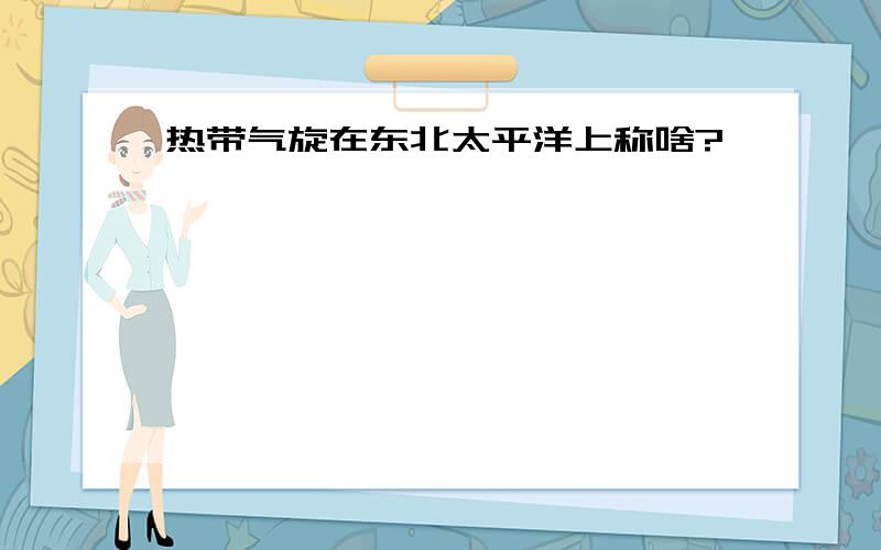 热带气旋在东北太平洋上称啥?