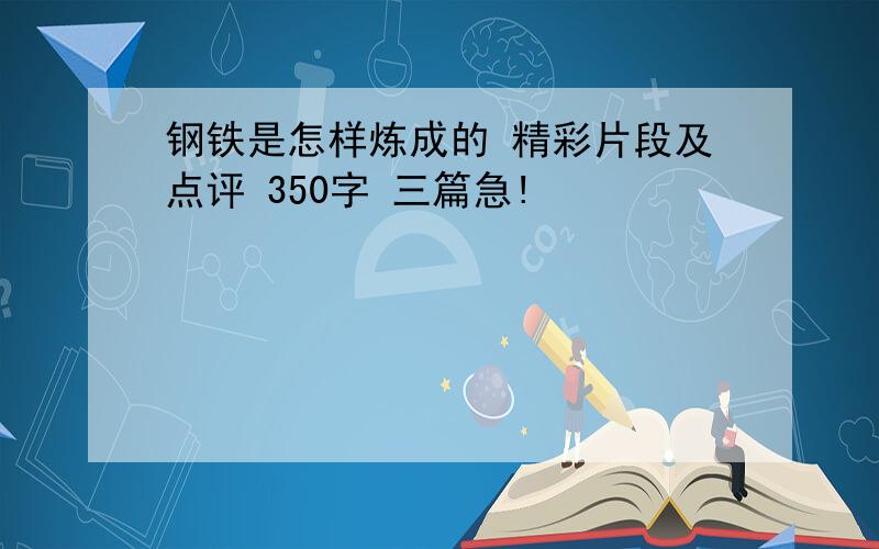 钢铁是怎样炼成的 精彩片段及点评 350字 三篇急!