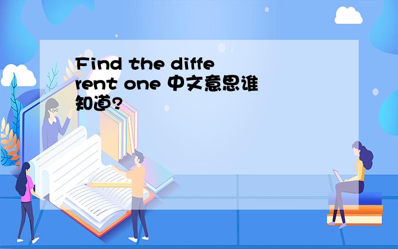 Find the different one 中文意思谁知道?