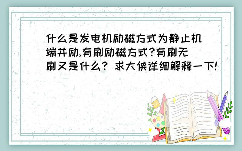 什么是发电机励磁方式为静止机端并励,有刷励磁方式?有刷无刷又是什么? 求大侠详细解释一下!