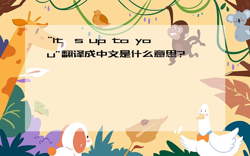 “It's up to you”翻译成中文是什么意思?