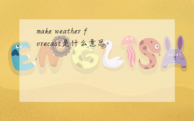 make weather forecast是什么意思