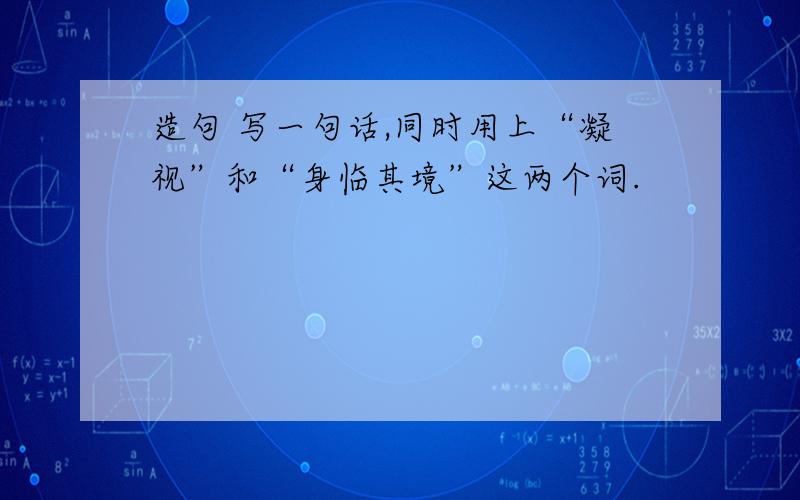 造句 写一句话,同时用上“凝视”和“身临其境”这两个词.