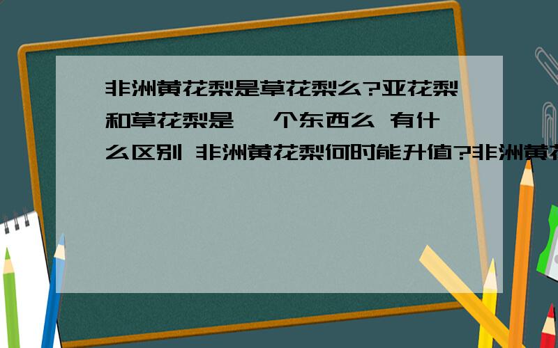 非洲黄花梨是草花梨么?亚花梨和草花梨是 一个东西么 有什么区别 非洲黄花梨何时能升值?非洲黄花梨和亚花梨是一个东西么?