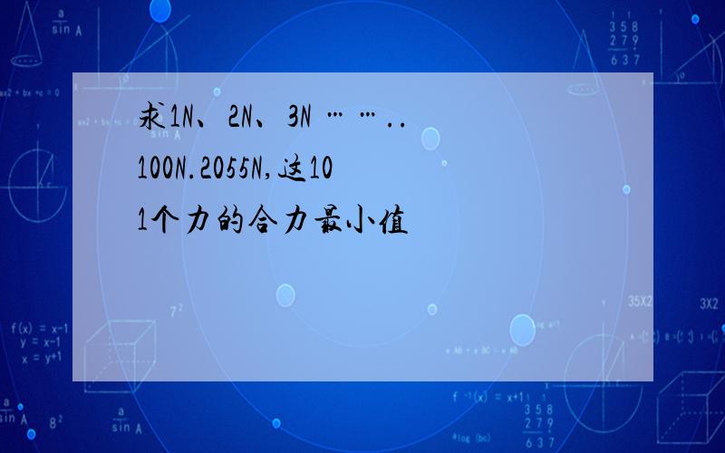 求1N、2N、3N ……..100N.2055N,这101个力的合力最小值