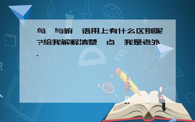 鸟瞰与俯瞰语用上有什么区别呢?给我解释清楚一点,我是老外.