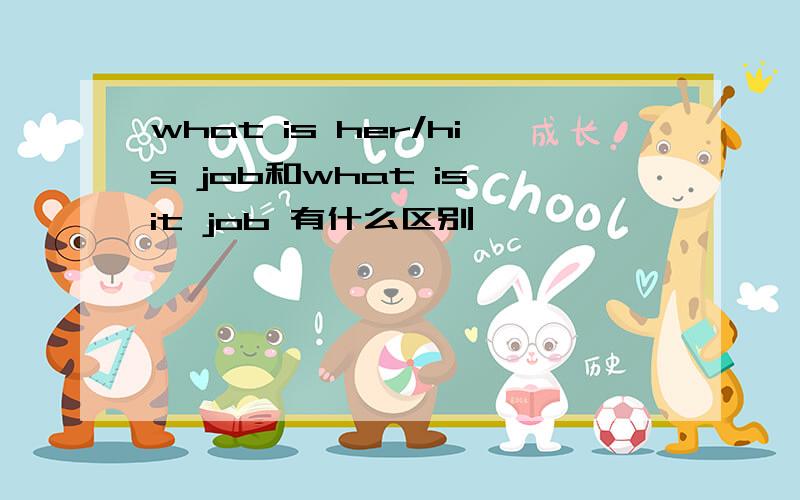 what is her/his job和what is it job 有什么区别