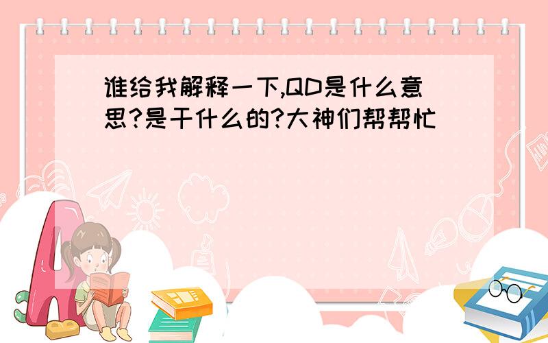 谁给我解释一下,QD是什么意思?是干什么的?大神们帮帮忙