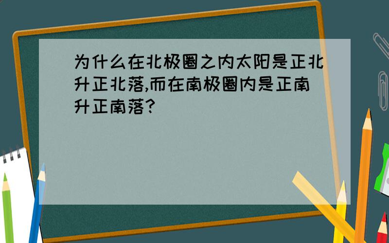 为什么在北极圈之内太阳是正北升正北落,而在南极圈内是正南升正南落?