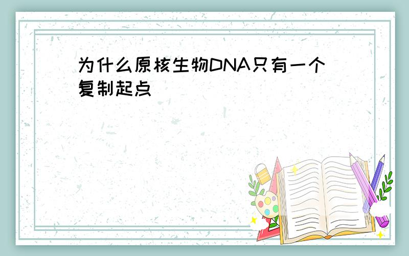 为什么原核生物DNA只有一个复制起点