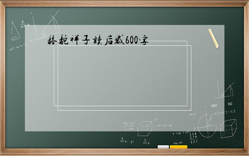 骆驼祥子读后感600字