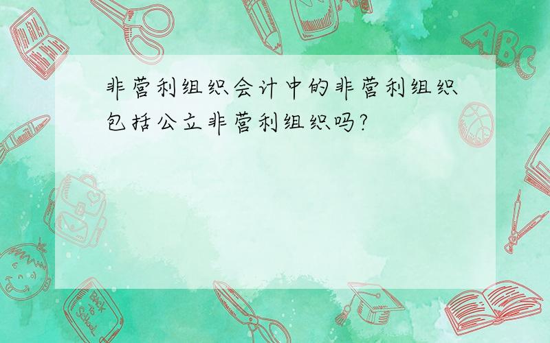 非营利组织会计中的非营利组织包括公立非营利组织吗?