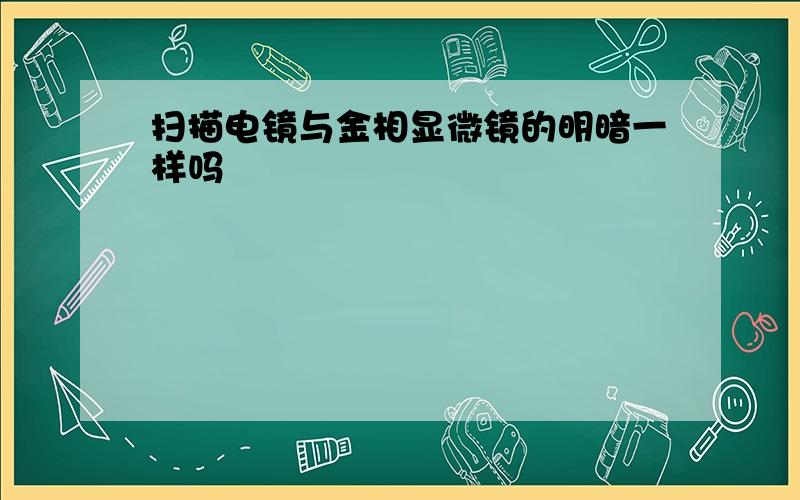 扫描电镜与金相显微镜的明暗一样吗