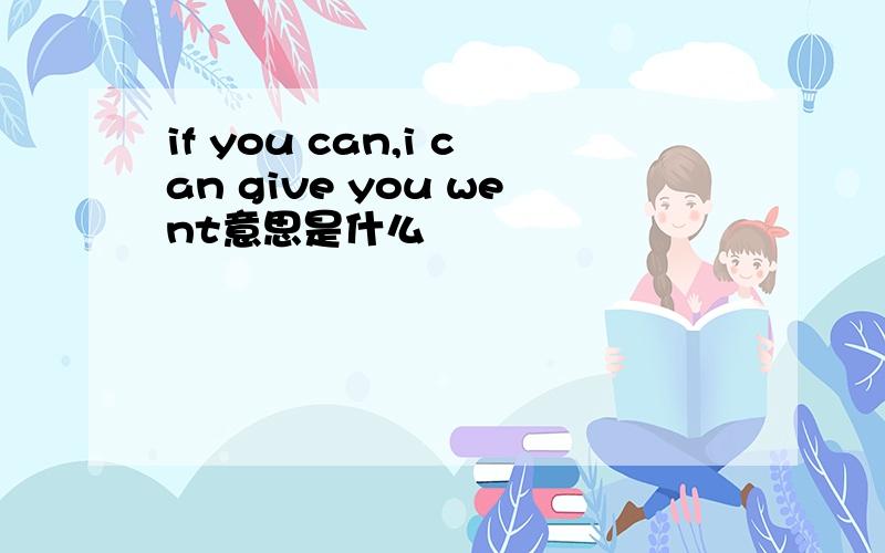 if you can,i can give you went意思是什么