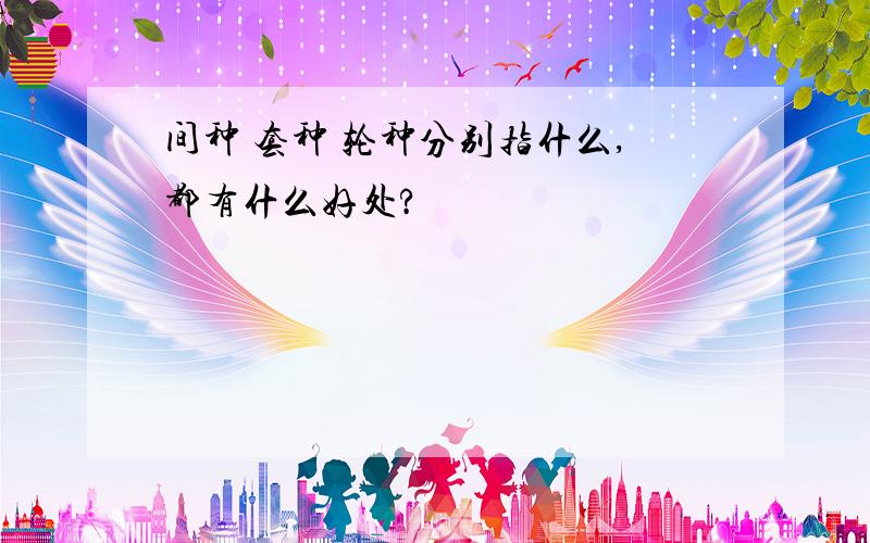 间种 套种 轮种分别指什么,都有什么好处?