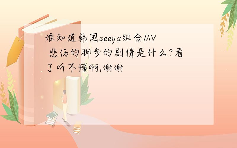 谁知道韩国seeya组合MV 悲伤的脚步的剧情是什么?看了听不懂啊,谢谢