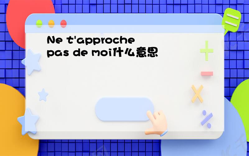 Ne t'approche pas de moi什么意思