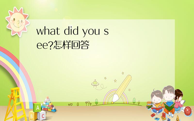 what did you see?怎样回答