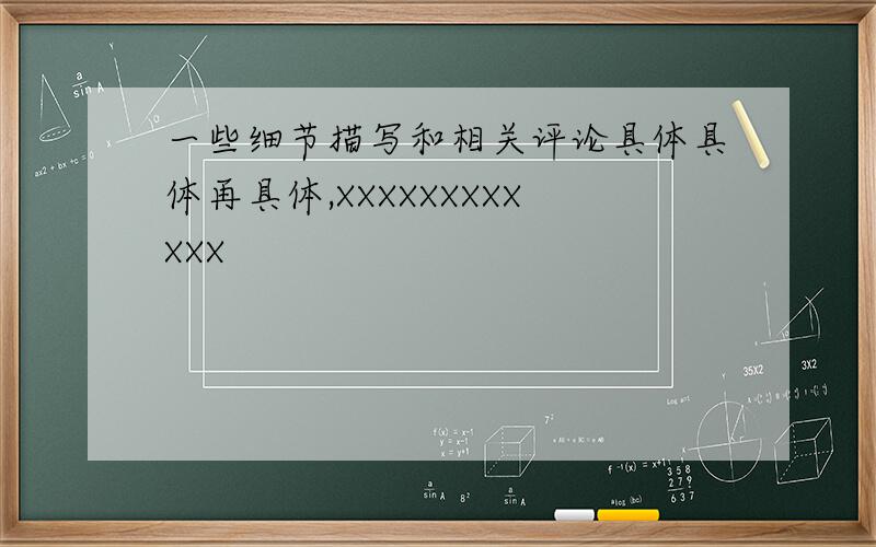 一些细节描写和相关评论具体具体再具体,XXXXXXXXXXXX