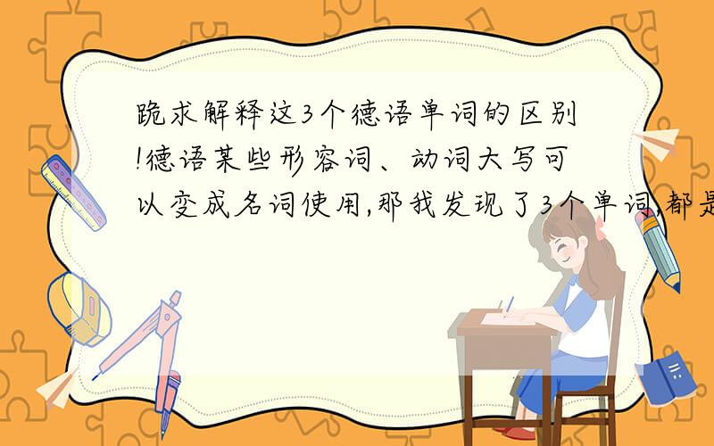 跪求解释这3个德语单词的区别!德语某些形容词、动词大写可以变成名词使用,那我发现了3个单词,都是思考的意思,见下：das Nachdenken,das Denken,das Überlegen,